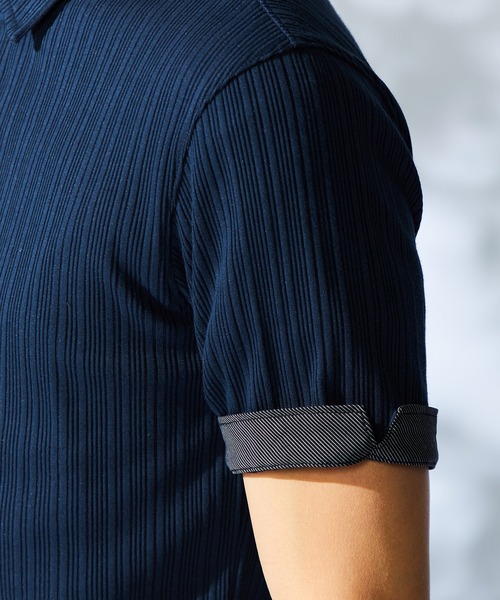 HIDEAWAYS NICOLE（ハイダウェイニコル）の「ランダムテレコショートレギュラーカラーポロシャツ（ポロシャツ・メンズ・ミント/ネイビー/ラベンダー/ホワイト/ブラック/ダークオレンジ・MEDIUM/LARGE/X-LARGE/XX-LARGE）」の18枚目の写真