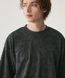 EMMA CLOTHES | ジャガードアブストラクト/リーフ ルーズS/Sカットソー EMMA CLOTHES 2024SS(Tシャツ/カットソー)