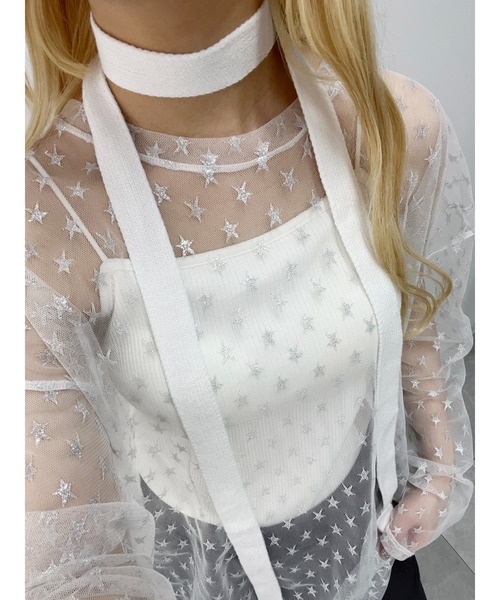 WC(ダブル シー)の「スターチュールシアートップス(Tシャツ/カットソー・レディース・ブラック/ホワイト・FREE)」の8枚目の写真