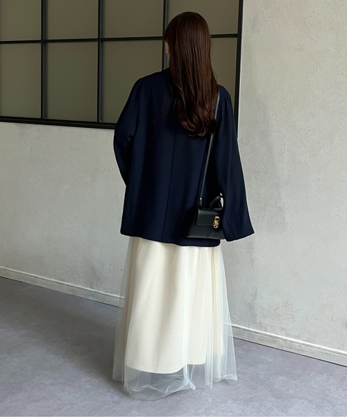 Thevon（ゼボン）の「チュールドッキングポンチノースリワンピース（ワンピース・レディース・ライム/アイボリー/ブラック/グレー・FREE）」の11枚目の写真