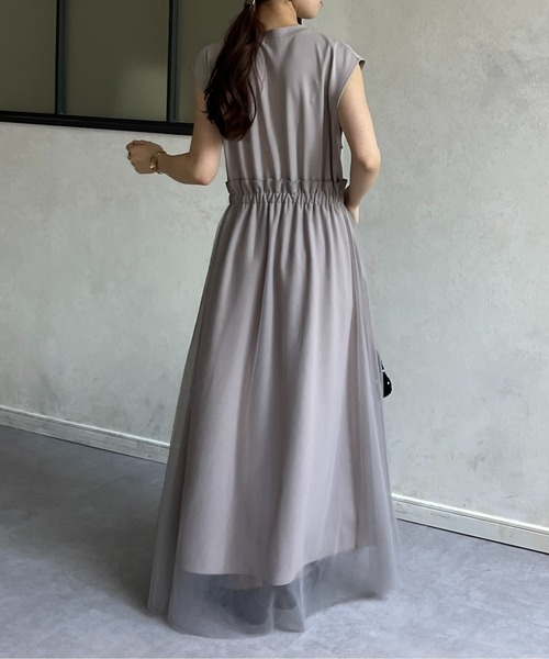 Thevon（ゼボン）の「チュールドッキングポンチノースリワンピース（ワンピース・レディース・ライム/アイボリー/ブラック/グレー・FREE）」の21枚目の写真