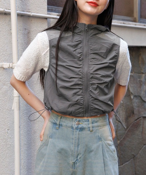 3.3 Field Trip （3.3フィールドトリップ）の「3.3 Field Trip／シャーリングショートジャケットベスト 2105737（ベスト・レディース・ベージュ/グレー・FREE）」の2枚目の写真