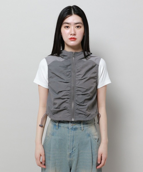 3.3 Field Trip （3.3フィールドトリップ）の「3.3 Field Trip／シャーリングショートジャケットベスト 2105737（ベスト・レディース・ベージュ/グレー・FREE）」の21枚目の写真