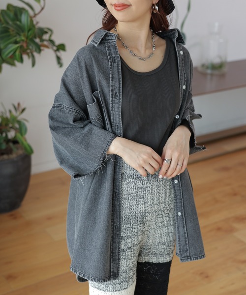 LEPSIM（レプシィム）の「デニムBIGチュニックシャツ 116420（シャツ