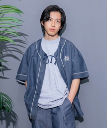 GLAZOS | 【接触冷感】【セットアップ対応】デニム・ノーカラーシャツ(シャツ/ブラウス)