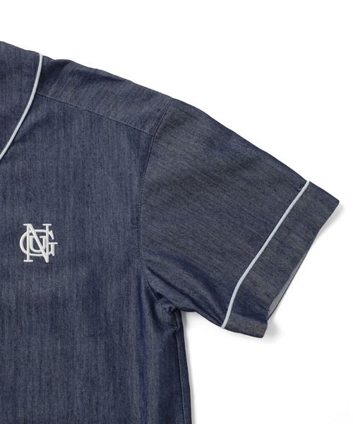 GLAZOS（グラソス）の「【接触冷感】【セットアップ対応】デニム・ノーカラーシャツ（シャツ/ブラウス・キッズ・ライトブルー/インディゴブルー・170cm/160cm/150cm/140cm）」の8枚目の写真