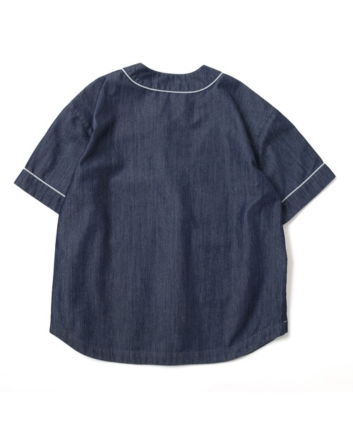 GLAZOS（グラソス）の「【接触冷感】【セットアップ対応】デニム・ノーカラーシャツ（シャツ/ブラウス・キッズ・ライトブルー/インディゴブルー・170cm/160cm/150cm/140cm）」の11枚目の写真