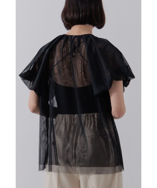 Limue（リミュ）の「シアチュールトップス（Tシャツ/カットソー・レディース・ベージュ/ブラック・FREE）」の7枚目の写真