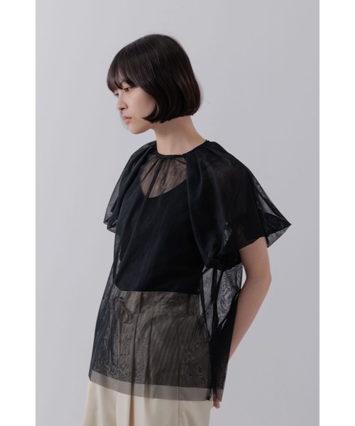 Limue（リミュ）の「シアチュールトップス（Tシャツ/カットソー・レディース・ベージュ/ブラック・FREE）」の3枚目の写真