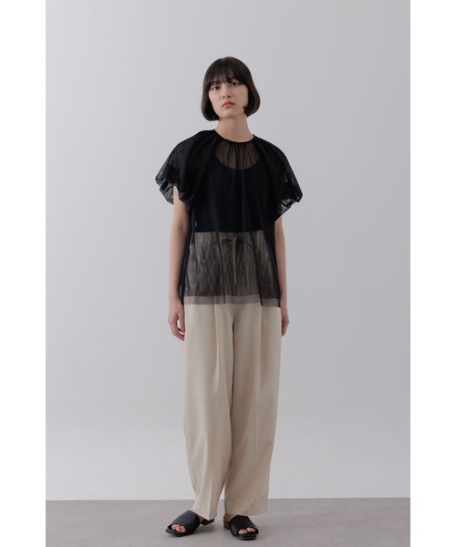 Limue（リミュ）の「シアチュールトップス（Tシャツ/カットソー・レディース・ベージュ/ブラック・FREE）」の8枚目の写真