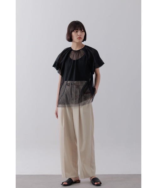 Limue（リミュ）の「シアチュールトップス（Tシャツ/カットソー・レディース・ベージュ/ブラック・FREE）」の9枚目の写真