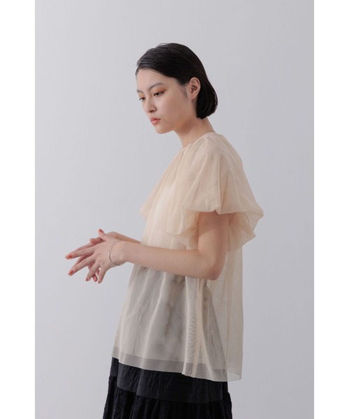 Limue（リミュ）の「シアチュールトップス（Tシャツ/カットソー・レディース・ベージュ/ブラック・FREE）」の13枚目の写真