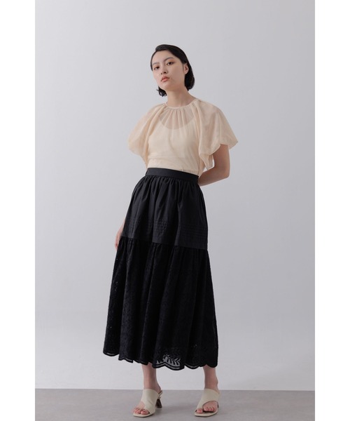 Limue（リミュ）の「シアチュールトップス（Tシャツ/カットソー・レディース・ベージュ/ブラック・FREE）」の20枚目の写真