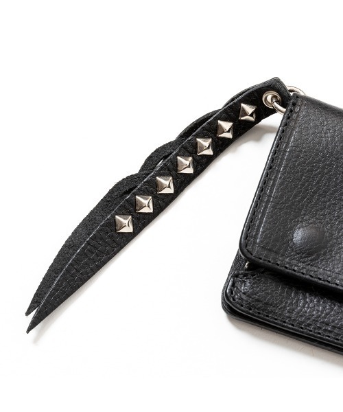 CALEE キャリー STUDS LEATHER LONG WALLET 長財布 CALEE/キャリー】PLANE LEATHER LONG WALLET STUDS CHARM BLACK