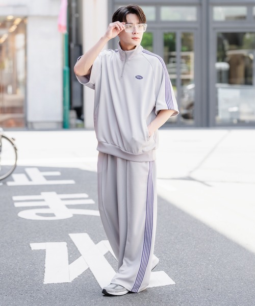 サイドストライプ付きグレージャージパンツw SIDEWAY STANCE（サイドウェイスタンス）の「【SIDEWAY STANCE