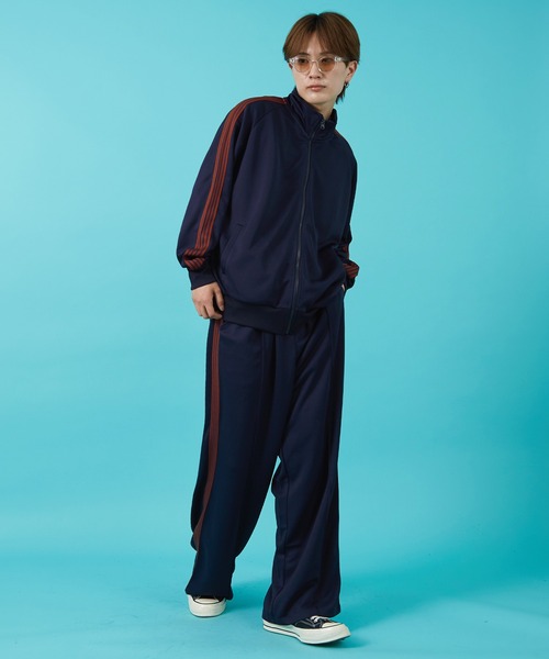 SIDEWAY STANCE（サイドウェイスタンス）の「【SIDEWAY STANCE】ラインジャージ ワイド トラックパンツ（その他パンツ・メンズ・ダークブラウン/ラベンダー/ストライプ/ブラック/グレー/ホワイト/ネイビー・SMALL/MEDIUM/LARGE）」の19枚目の写真