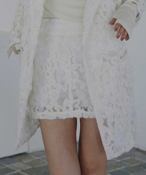 Ameri（アメリ）の「FLOWER MIX LACE SHEER SKIRT（スカート