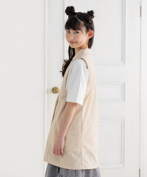 JAM & LINK（ジャムアンドリンク）の「ロングジレ（ベスト・キッズ・ピンク/ブラック/クリーム・160cm/140cm/120cm）」の9枚目の写真