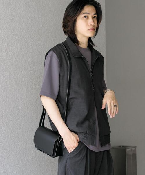 SENSE OF PLACE by URBAN RESEARCH(センスオブプレイスバイアーバンリサーチ)の「『イージーケア/セットアップ対応』リネンライクスタンドカラーWジップベスト(ベスト・メンズ・ネイビー/ライトブルー/チャコールグレー・LARGE/MEDIUM)」の7枚目の写真