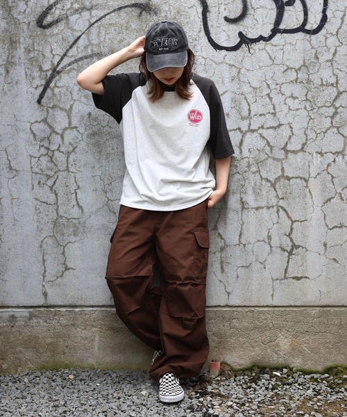 ZIP FIVE(ジップファイブ)の「【ZIP FIVE】ハーフスリーブ ビッグシルエット 左胸ワンポイント ラグラン Tシャツ(Tシャツ/カットソー・メンズ・ホワイト×ブラック/アイボリー系/ホワイト×ネイビー/オートミール・MEDIUM/LARGE)」の16枚目の写真