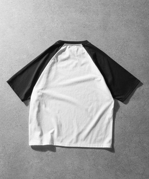 ZIP FIVE(ジップファイブ)の「【ZIP FIVE】ハーフスリーブ ビッグシルエット 左胸ワンポイント ラグラン Tシャツ(Tシャツ/カットソー・メンズ・ホワイト×ブラック/アイボリー系/ホワイト×ネイビー/オートミール・MEDIUM/LARGE)」の13枚目の写真