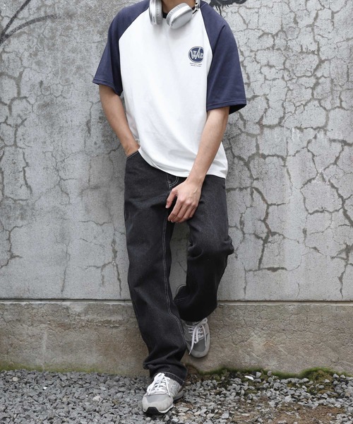 ZIP FIVE(ジップファイブ)の「【ZIP FIVE】ハーフスリーブ ビッグシルエット 左胸ワンポイント ラグラン Tシャツ(Tシャツ/カットソー・メンズ・ホワイト×ブラック/アイボリー系/ホワイト×ネイビー/オートミール・MEDIUM/LARGE)」の19枚目の写真