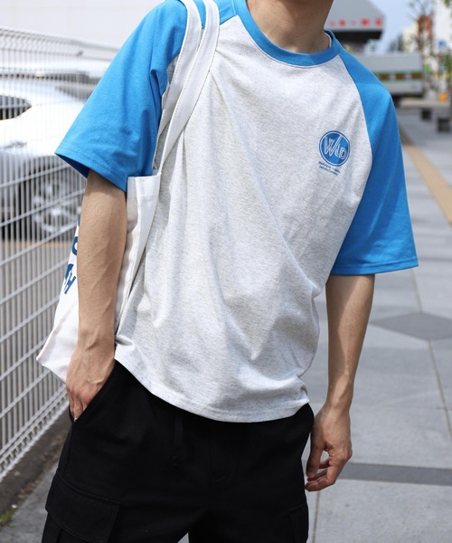 ZIP FIVE(ジップファイブ)の「【ZIP FIVE】ハーフスリーブ ビッグシルエット 左胸ワンポイント ラグラン Tシャツ(Tシャツ/カットソー・メンズ・ホワイト×ブラック/アイボリー系/ホワイト×ネイビー/オートミール・MEDIUM/LARGE)」の22枚目の写真