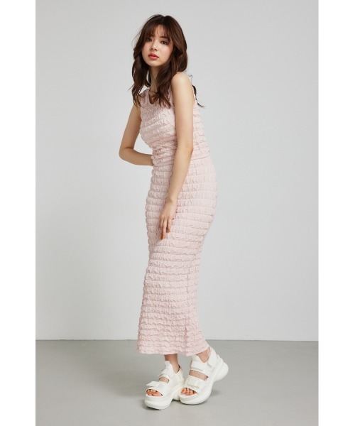 rienda（リエンダ）の「ポップコーンニットスカート 夏服 秋服（スカート・レディース・ピンク/ホワイト/ブルー/ブラック・FREE）」の22枚目の写真