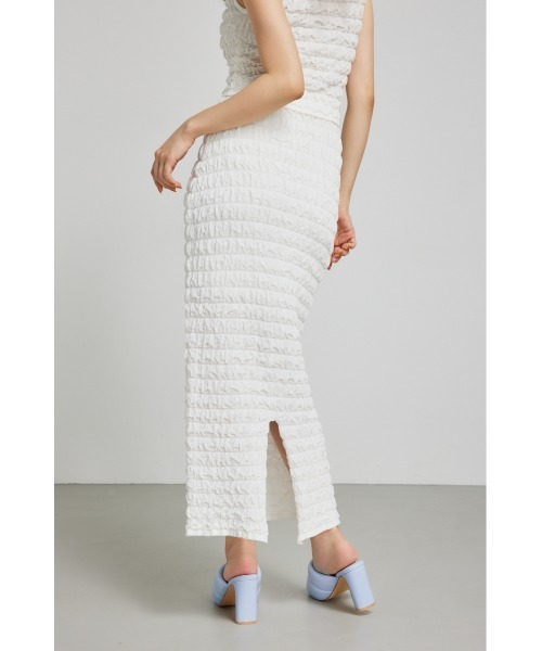 rienda（リエンダ）の「ポップコーンニットスカート 夏服 秋服（スカート・レディース・ピンク/ホワイト/ブルー/ブラック・FREE）」の6枚目の写真