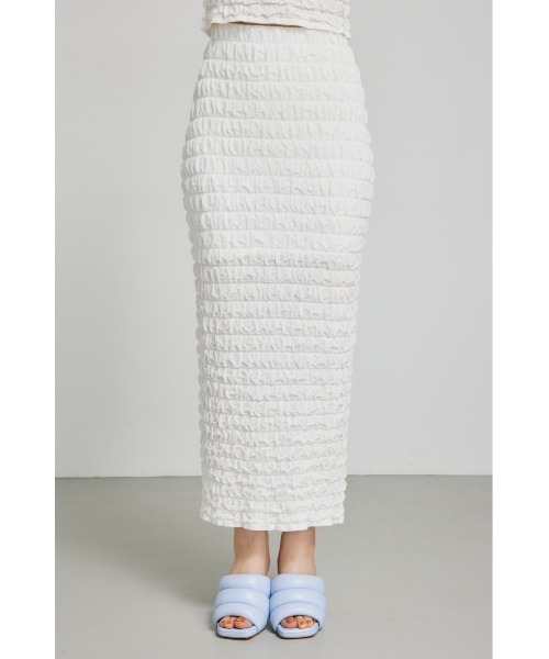 rienda（リエンダ）の「ポップコーンニットスカート 夏服 秋服（スカート・レディース・ピンク/ホワイト/ブルー/ブラック・FREE）」の7枚目の写真