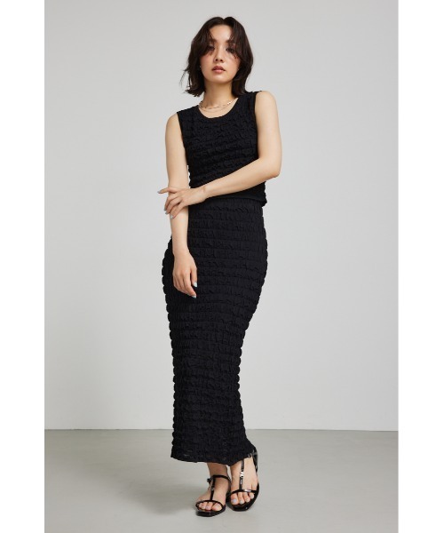 rienda（リエンダ）の「ポップコーンニットスカート 夏服 秋服（スカート・レディース・ピンク/ホワイト/ブルー/ブラック・FREE）」の9枚目の写真