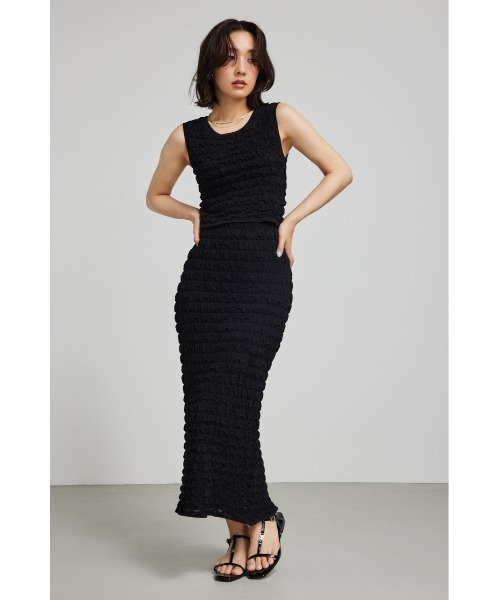 rienda（リエンダ）の「ポップコーンニットスカート 夏服 秋服（スカート・レディース・ピンク/ホワイト/ブルー/ブラック・FREE）」の10枚目の写真