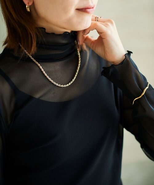 le.coeur blanc(ルクールブラン)の「シアータートル(Tシャツ/カットソー・レディース・ブラック/グレー/オフホワイト/サックスブルー/ホワイト/ネイビー・38)」の3枚目の写真