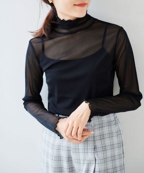 le.coeur blanc(ルクールブラン)の「シアータートル(Tシャツ/カットソー・レディース・ブラック/グレー/オフホワイト/サックスブルー/ホワイト/ネイビー・38)」の14枚目の写真
