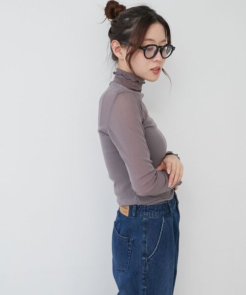 le.coeur blanc(ルクールブラン)の「シアータートル(Tシャツ/カットソー・レディース・ブラック/グレー/オフホワイト/サックスブルー/ホワイト/ネイビー・38)」の9枚目の写真