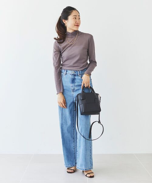 le.coeur blanc(ルクールブラン)の「シアータートル(Tシャツ/カットソー・レディース・ブラック/グレー/オフホワイト/サックスブルー/ホワイト/ネイビー・38)」の18枚目の写真