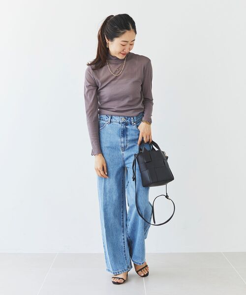 le.coeur blanc(ルクールブラン)の「シアータートル(Tシャツ/カットソー・レディース・ブラック/グレー/オフホワイト/サックスブルー/ホワイト/ネイビー・38)」の19枚目の写真