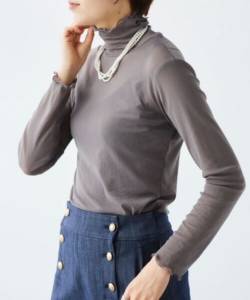 le.coeur blanc(ルクールブラン)の「シアータートル(Tシャツ/カットソー・レディース・ブラック/グレー/オフホワイト/サックスブルー/ホワイト/ネイビー・38)」の20枚目の写真