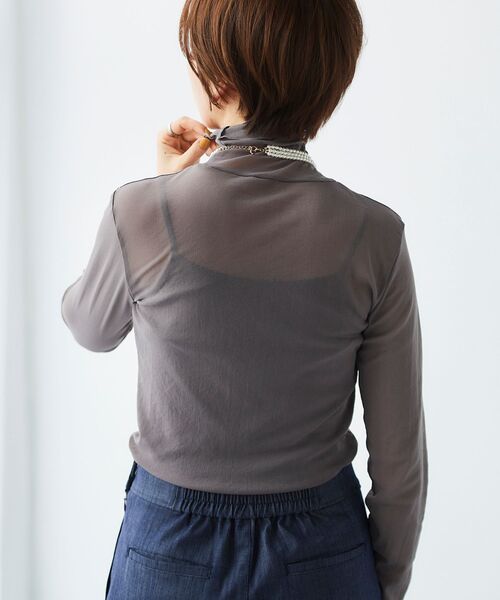 le.coeur blanc(ルクールブラン)の「シアータートル(Tシャツ/カットソー・レディース・ブラック/グレー/オフホワイト/サックスブルー/ホワイト/ネイビー・38)」の21枚目の写真