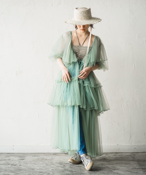 ORIENT MILLINERY ラナン　チュールドレス　ワンピース　ブラック ORIENT MILLINERY ワンピース 「ZOZO別注」RANUN MELLOW