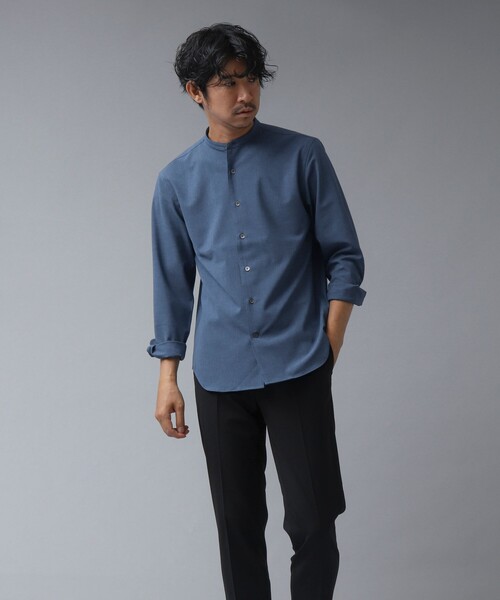 NOLLEY'S goodman（ノーリーズグッドマン）の「【ACTIVE SECT】《限定展開 / 速乾 / 防シワ》”ALL TIME DRY” スリムバンドカラーシャツ（シャツ/ブラウス・メンズ・サックスブルー/ダークネイビー/ベージュ/ブラック・S/XL/L/M）」の7枚目の写真