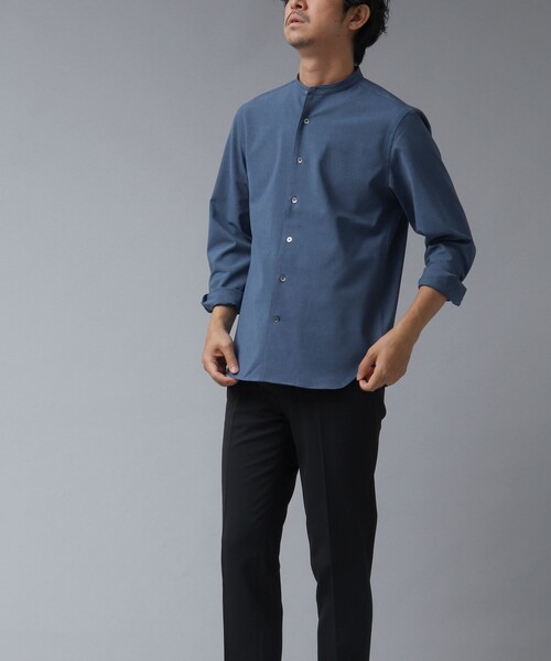 NOLLEY'S goodman（ノーリーズグッドマン）の「【ACTIVE SECT】《限定展開 / 速乾 / 防シワ》”ALL TIME DRY” スリムバンドカラーシャツ（シャツ/ブラウス・メンズ・サックスブルー/ダークネイビー/ベージュ/ブラック・S/XL/L/M）」の8枚目の写真