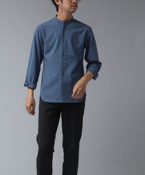 NOLLEY'S goodman（ノーリーズグッドマン）の「【ACTIVE SECT】《限定展開 / 速乾 / 防シワ》”ALL TIME DRY” スリムバンドカラーシャツ（シャツ/ブラウス・メンズ・サックスブルー/ダークネイビー/ベージュ/ブラック・S/XL/L/M）」の11枚目の写真
