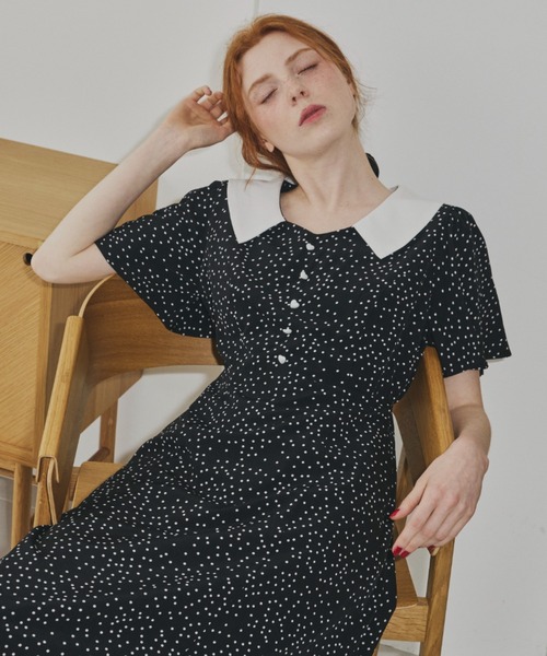 idem（イデム）の「cutie heart dot onepiece/ハートドットワンピース