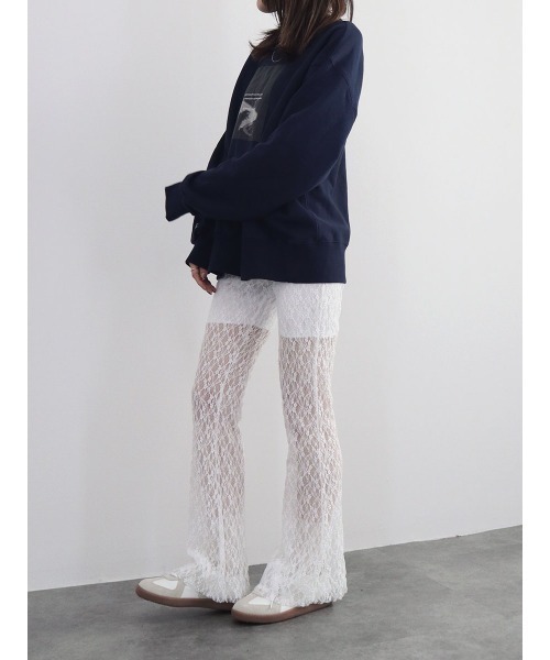 Reurie' パンツ 「ZOZO限定カラー有」レースフレアパンツ／lace