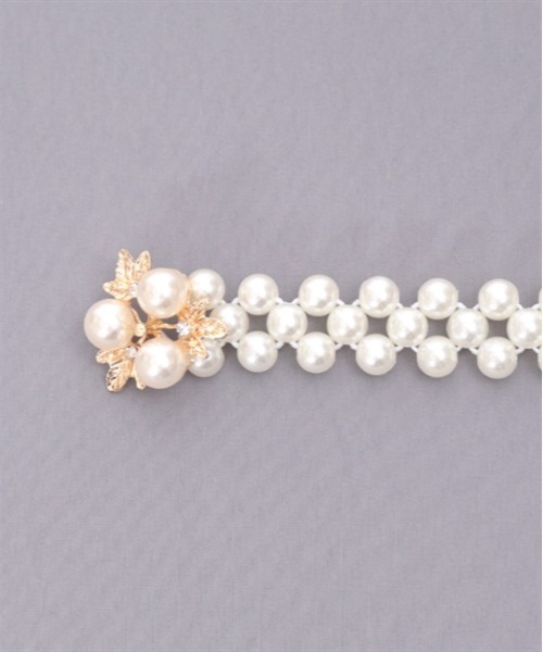 axes femme POETIQUE（アクシーズファムポエティック）の「パールゴムベルト（ベルト・レディース・シルバー/ゴールド・FREE）」の4枚目の写真