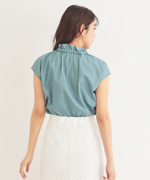 index（インデックス）の「◆ギャザーボウタイブラウス【洗濯機洗い可】（シャツ/ブラウス・レディース・オフホワイト/ライトブルー/ネイビー/ベージュ系その他7・40/38/42/36）」の5枚目の写真