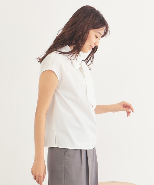 index（インデックス）の「◆ギャザーボウタイブラウス【洗濯機洗い可】（シャツ/ブラウス・レディース・オフホワイト/ライトブルー/ネイビー/ベージュ系その他7・40/38/42/36）」の17枚目の写真