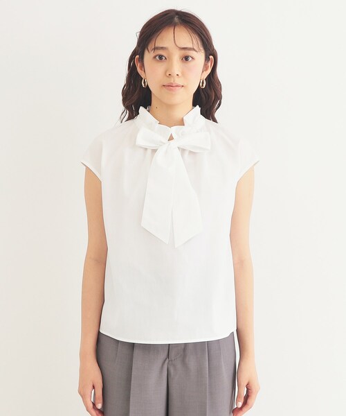 index（インデックス）の「◆ギャザーボウタイブラウス【洗濯機洗い可】（シャツ/ブラウス・レディース・オフホワイト/ライトブルー/ネイビー/ベージュ系その他7・40/38/42/36）」の21枚目の写真