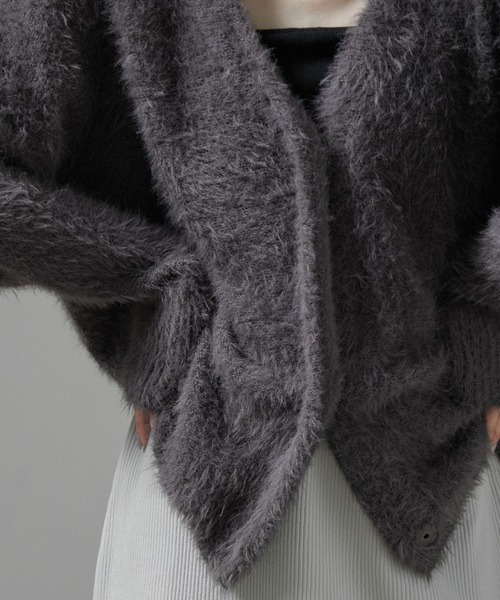 SALON adam et rope'（サロン アダム エ ロペ）の「【WEB限定】シャギーVネックニットカーディガン（カーディガン/ボレロ・レディース・チャコールグレー/ライトグレー/ベージュ系その他・FREE）」の9枚目の写真